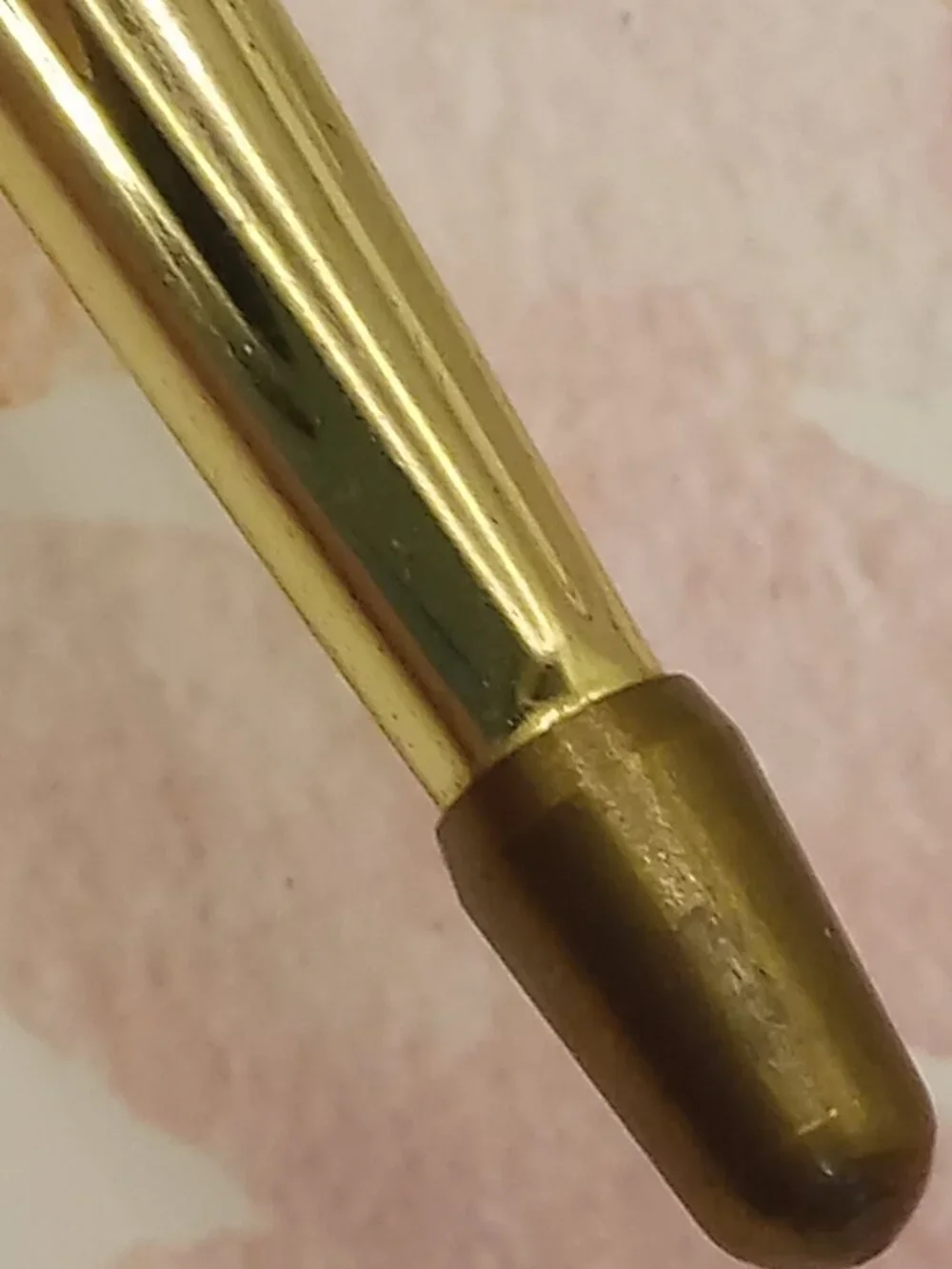 Vintage Vanity Hairbrush Gold Tone Soft Back Orangey Floral Art Deco Boudoir - Picture 9 of 14